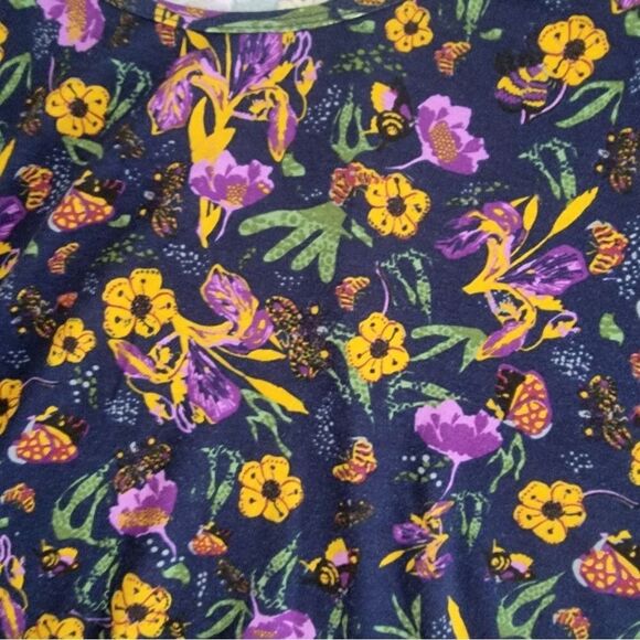 LuLaRoe Gigi Woman's Top Blouse 2 X Large Floral Multicolor Short Sleeve - Picture 7 of 12
